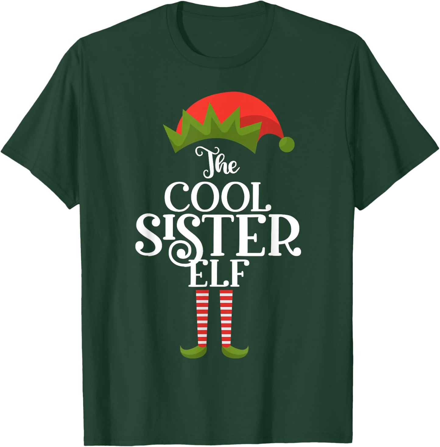 Sister Elf Xmas Funny Family Matching Group Christmas T-Shirt - T-Shirt | Forest