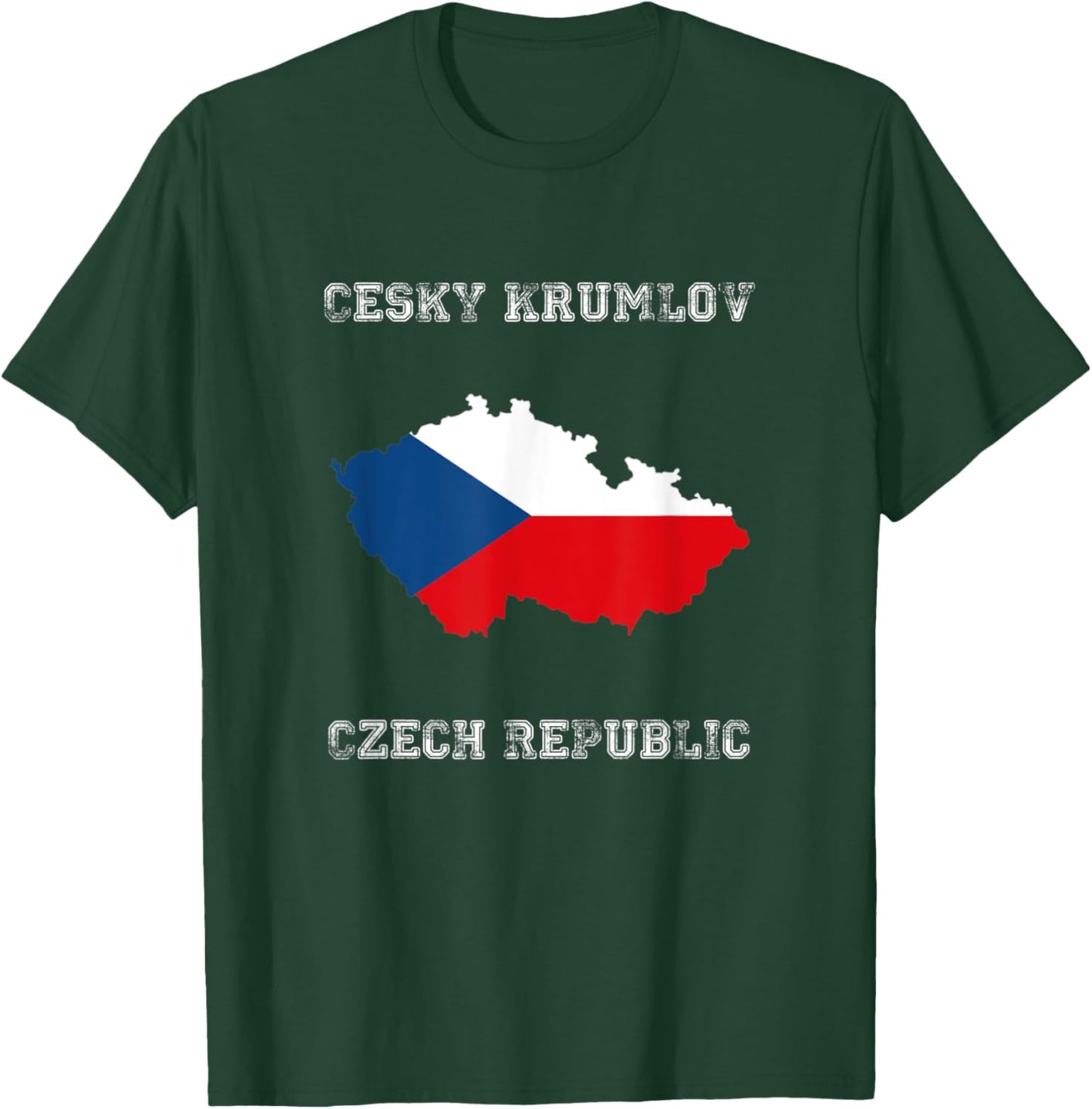 Cesky Krumlov Czech Republic Distressed Czech Republic Flag T-Shirt - T-Shirt | Forest