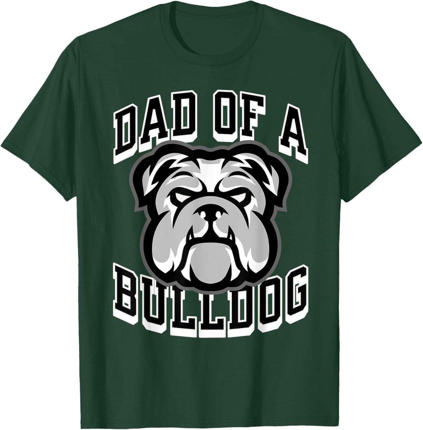Dad of a Bulldog Football Game Day Print Dad Black Bulldogs T-Shirt - T-Shirt | Forest