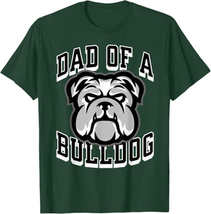 Dad of a Bulldog Football Game Day Print Dad Black Bulldogs T-Shirt - T-Shirt | Forest