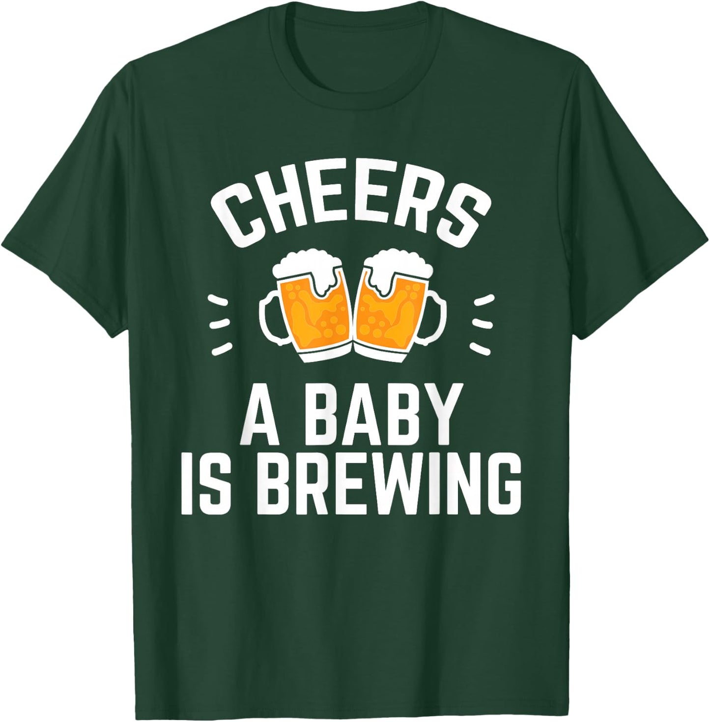 Funny New Dad Baby Shower Cheers A Baby Is Brewing T-Shirt - T-Shirt | Forest