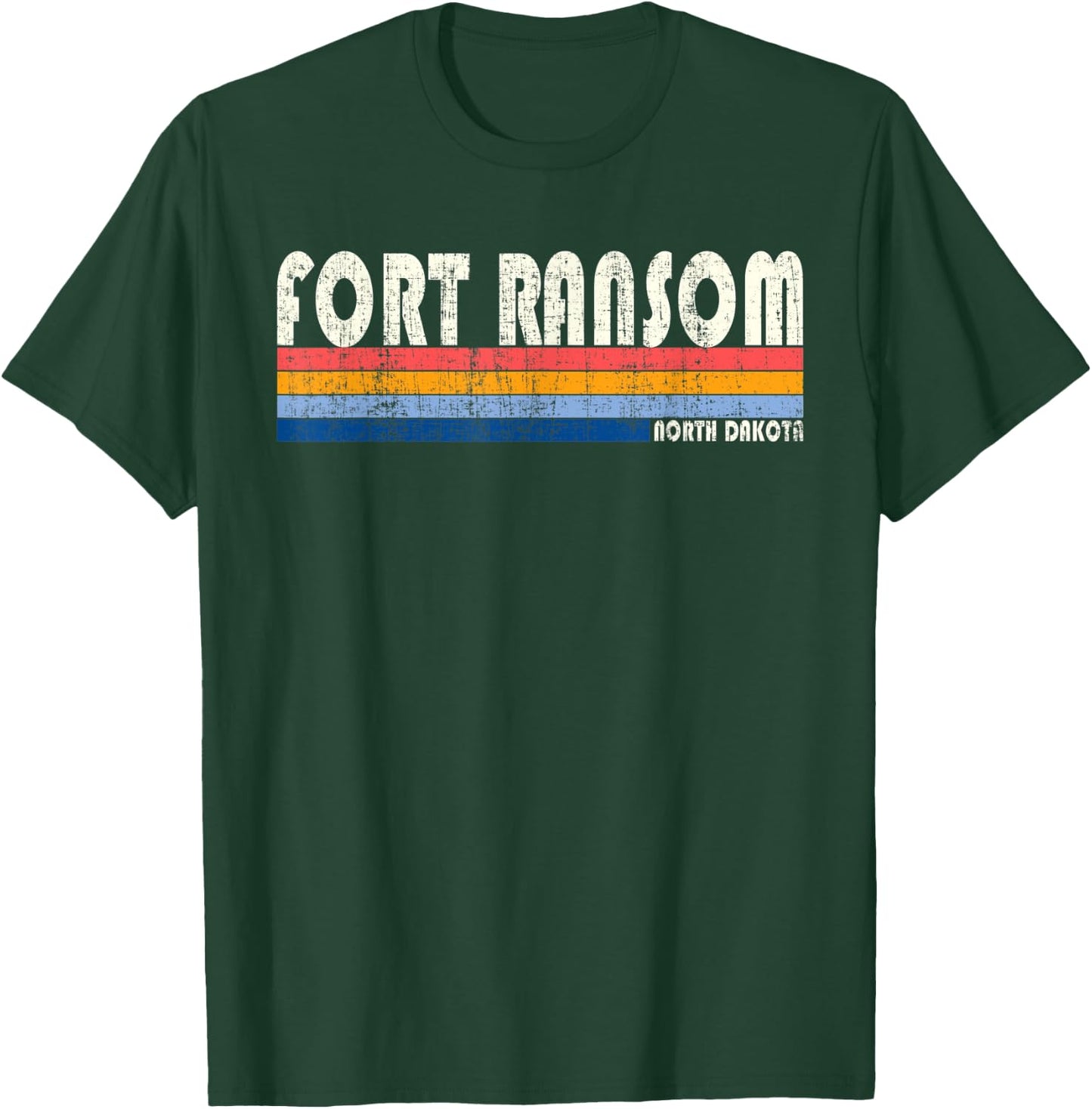 Vintage 70s 80s Style Fort Ransom ND T-Shirt - T-Shirt | Forest