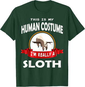 This Is My Human Costume I'm Really A Sloth Cute T-Shirt - T-Shirt | Forest