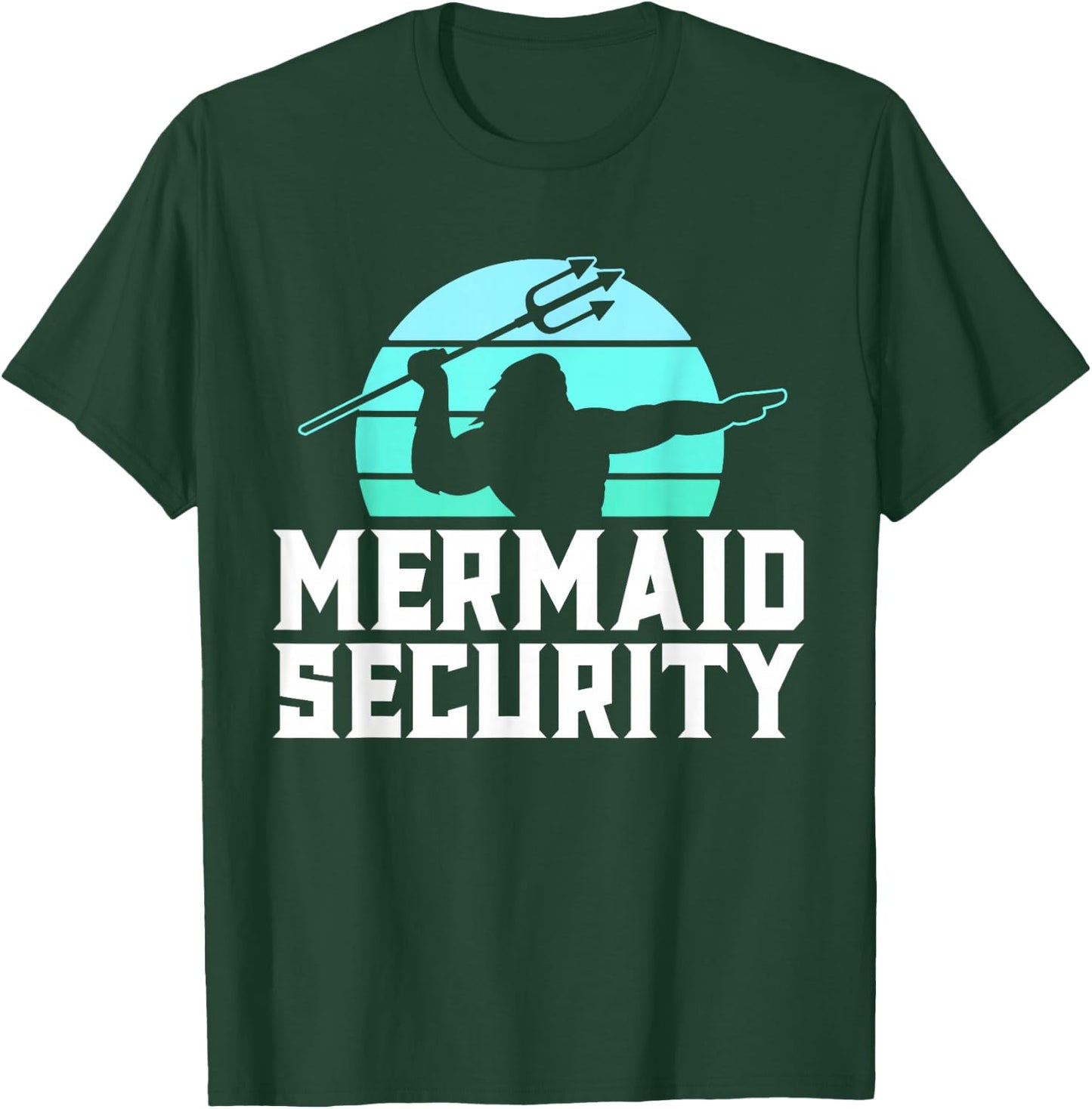 Mermaid Security Shirt Boys Swimmer Dad Merdad Trident T-Shirt - T-Shirt | Forest