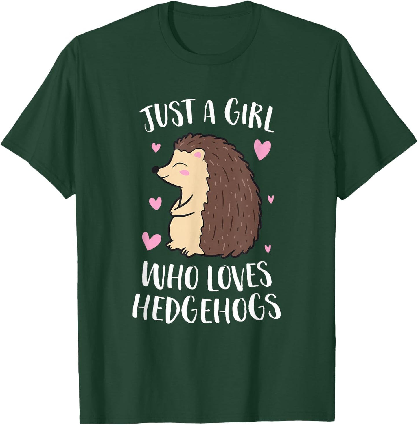 Just a Girl Who Loves Hedgehogs Cute Hedgehog Girl Small T-Shirt - T-Shirt | Forest