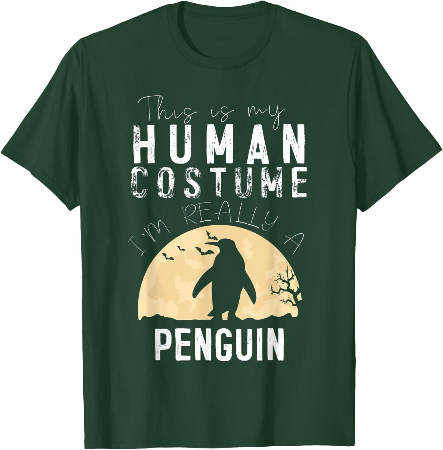 Halloween Human Costume Penguin Creepy Horror T-Shirt - T-Shirt | Forest