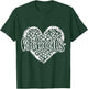 Leopard Cheetah Heart BOBCATS School Spirit Top Distressed T-Shirt - T-Shirt | Forest