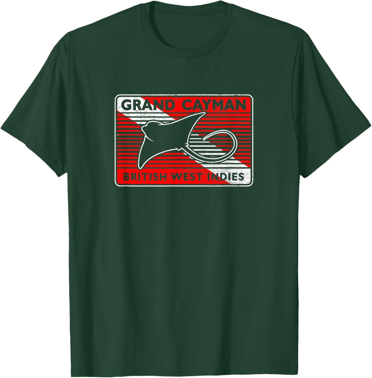 Retro Grand Cayman Islands Stingray City Scuba Diving T-Shirt - T-Shirt | Forest