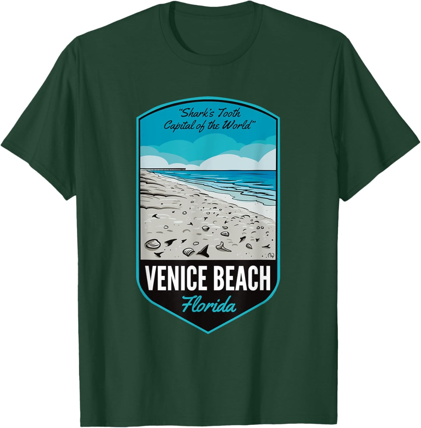 Venice Beach FL Sharks Tooth Capital T-Shirt - T-Shirt | Forest