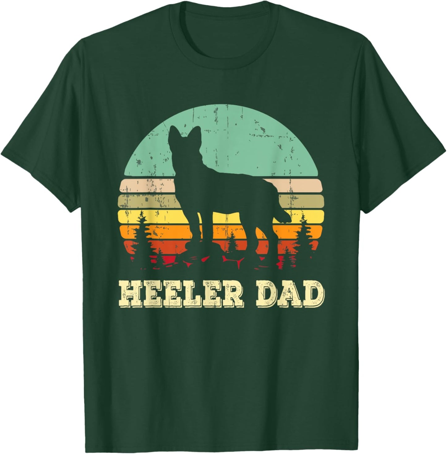 Australian Cattle Dog Red Blue Pet Heeler Dad Cute Gift T-Shirt - T-Shirt | Forest