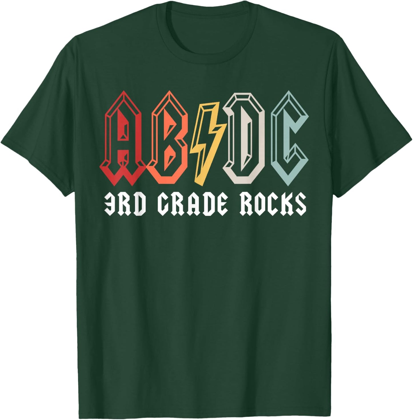 Third Grade Rocks ABCD Back In Class 3rd grade School Third T-Shirt - T-Shirt | Forest