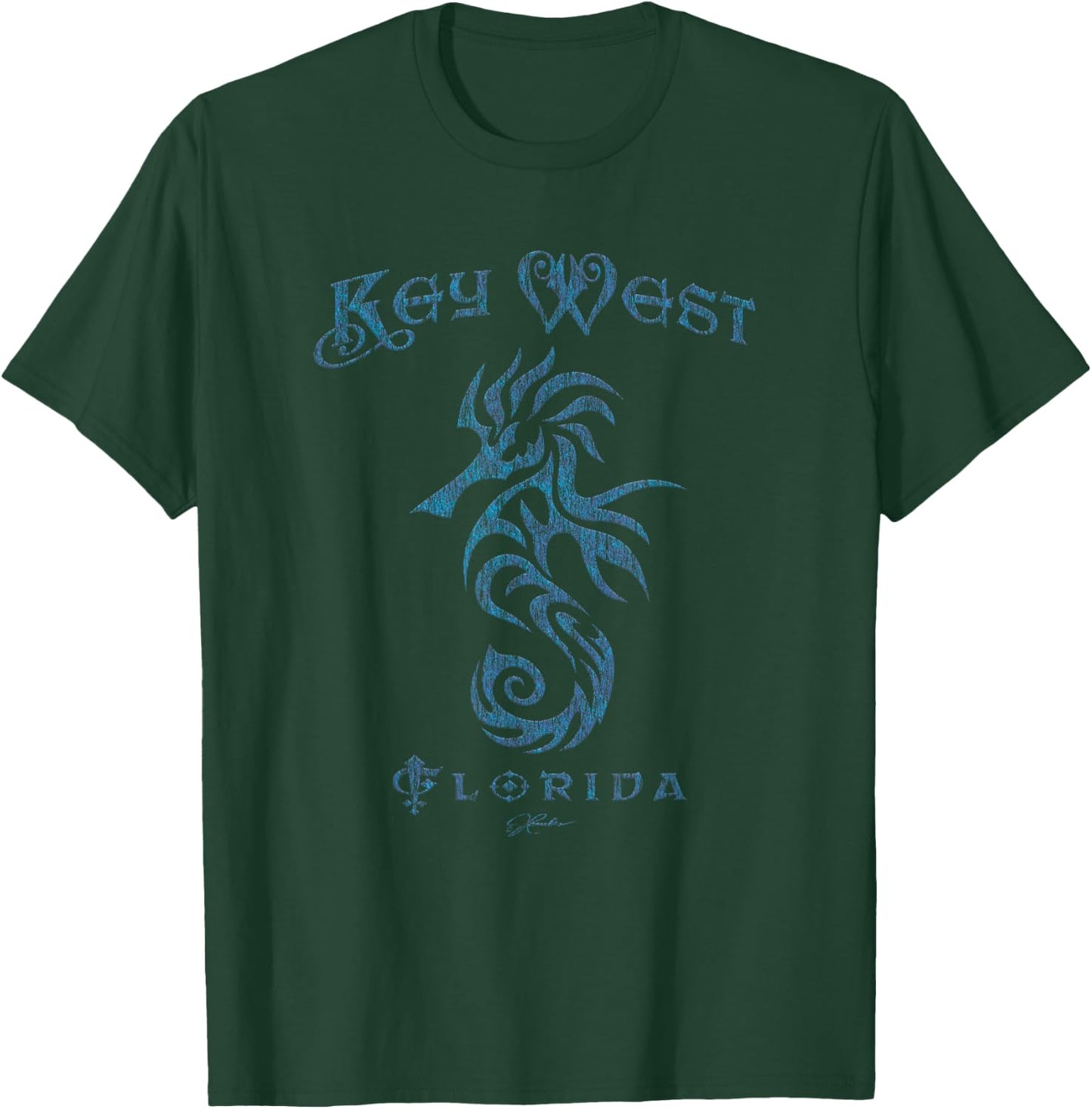 JCombs: Key West, FL, Seahorse (Distressed) T-Shirt - T-Shirt | Forest
