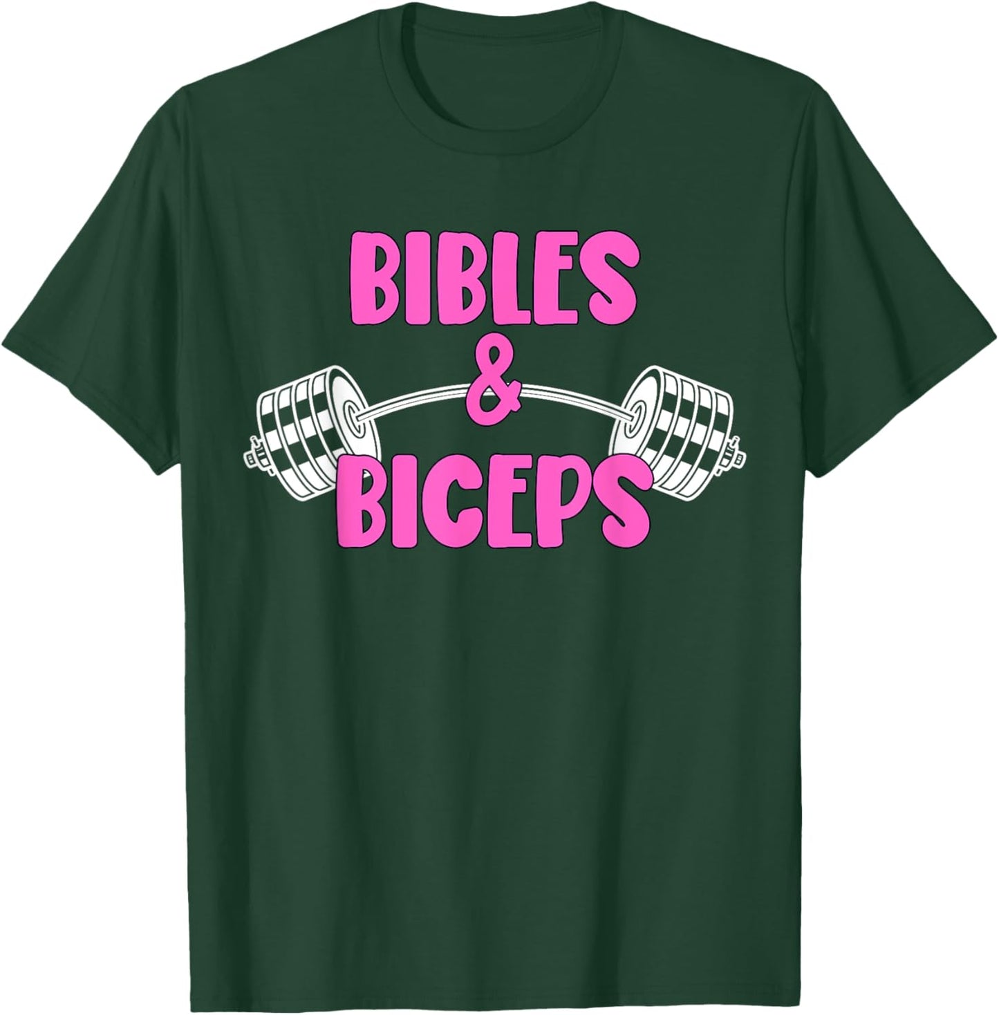 Bibles and Biceps Funny Gym Workout Christian T-Shirt - T-Shirt | Forest