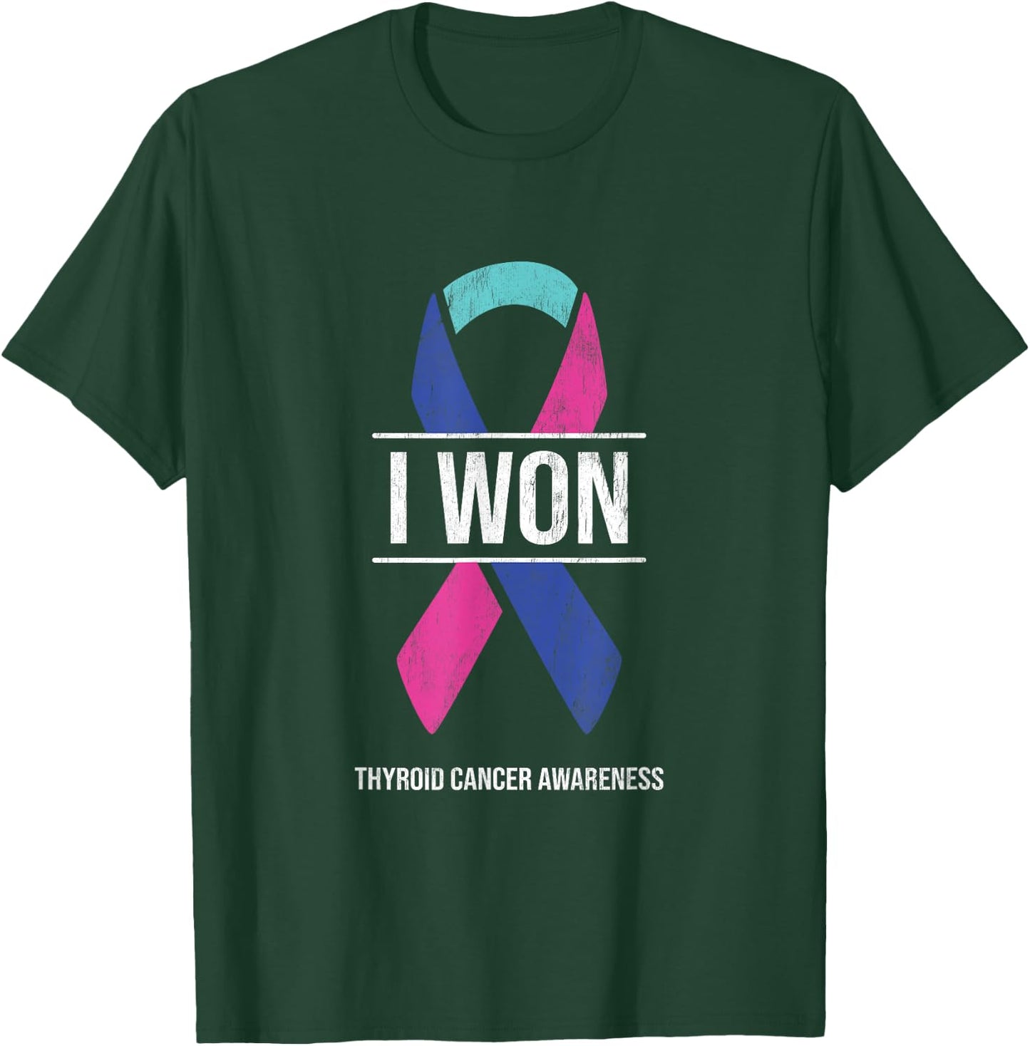 I Won Thyroid Cancer Awareness Thyroid Cancer Ribbon T-Shirt - T-Shirt | Forest