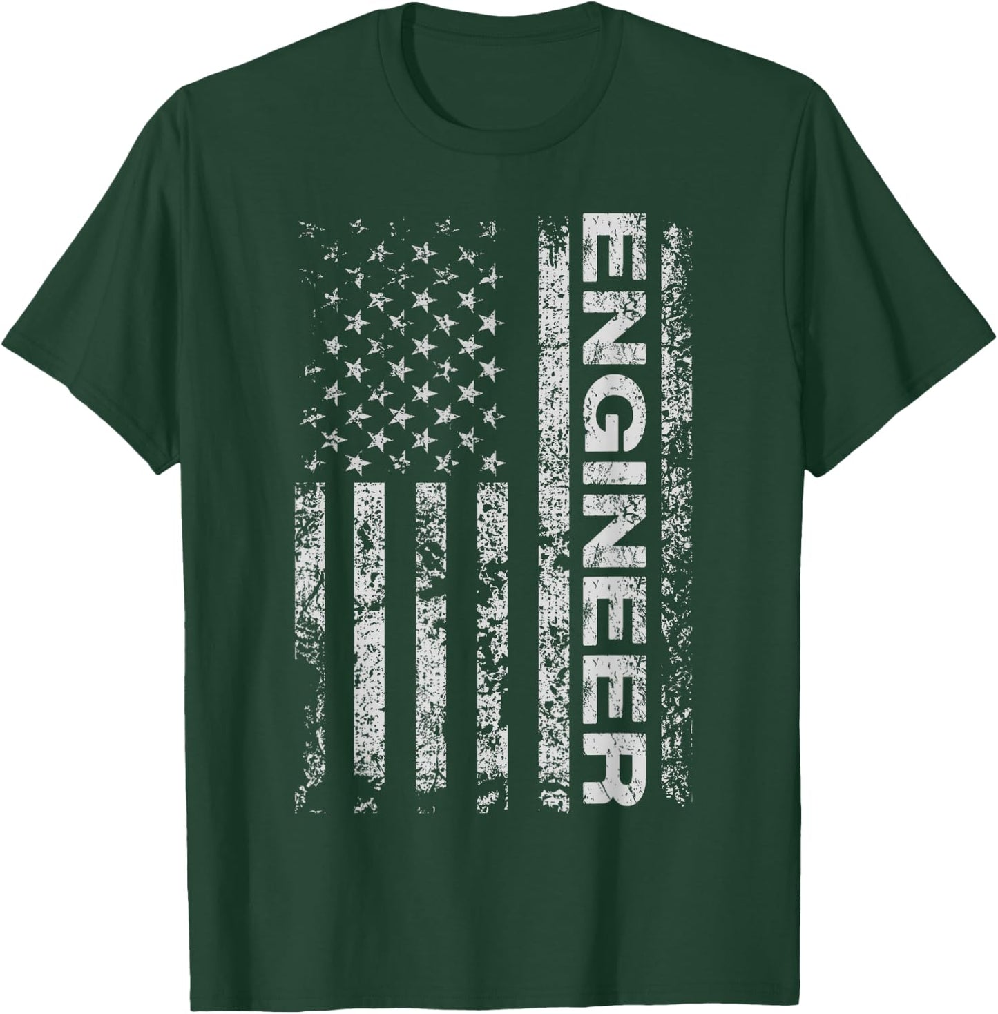 Engineer American USA Flag Funny Mechanical Aircraft Gift T-Shirt - T-Shirt | Forest