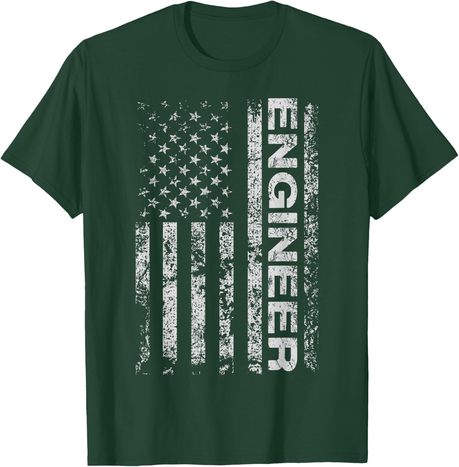 Engineer American USA Flag Funny Mechanical Aircraft Gift T-Shirt - T-Shirt | Forest