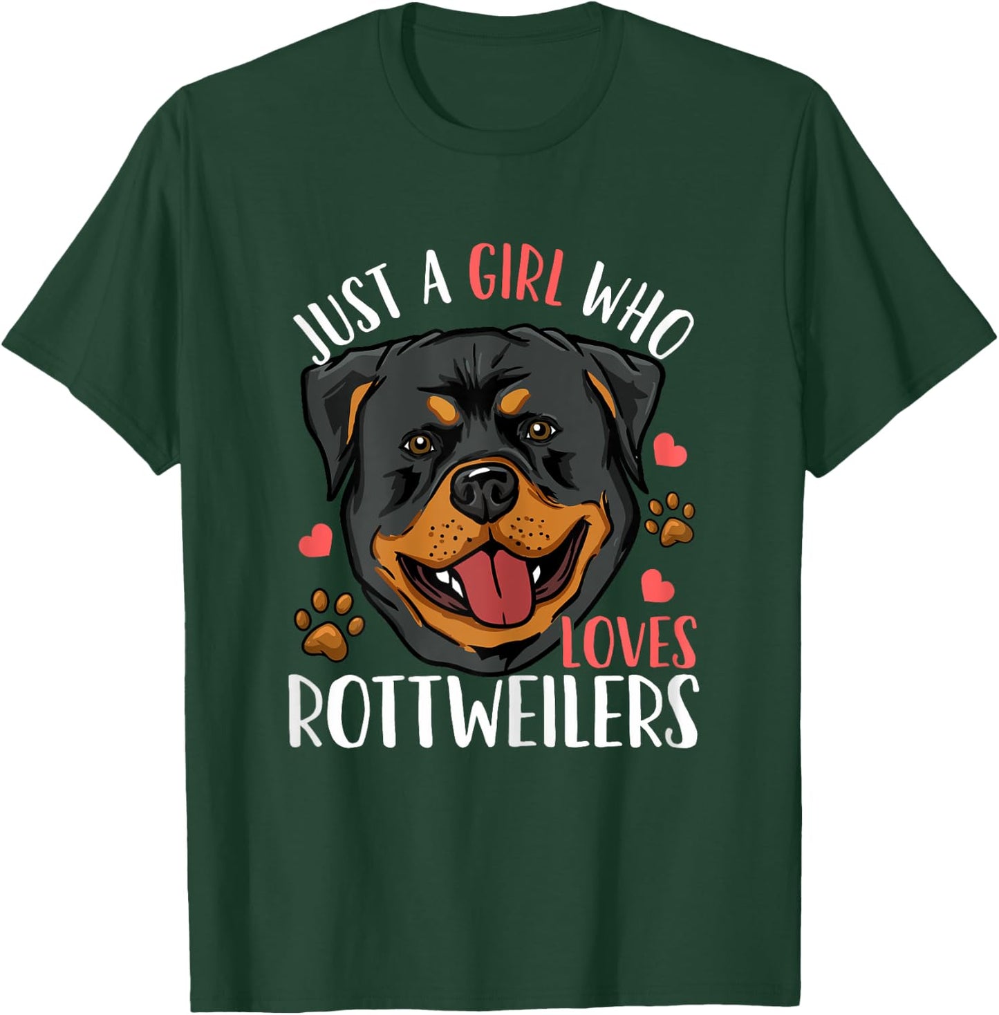 Rottweiler Just A Girl Who Loves Rottweilers Gift T-Shirt - T-Shirt | Forest