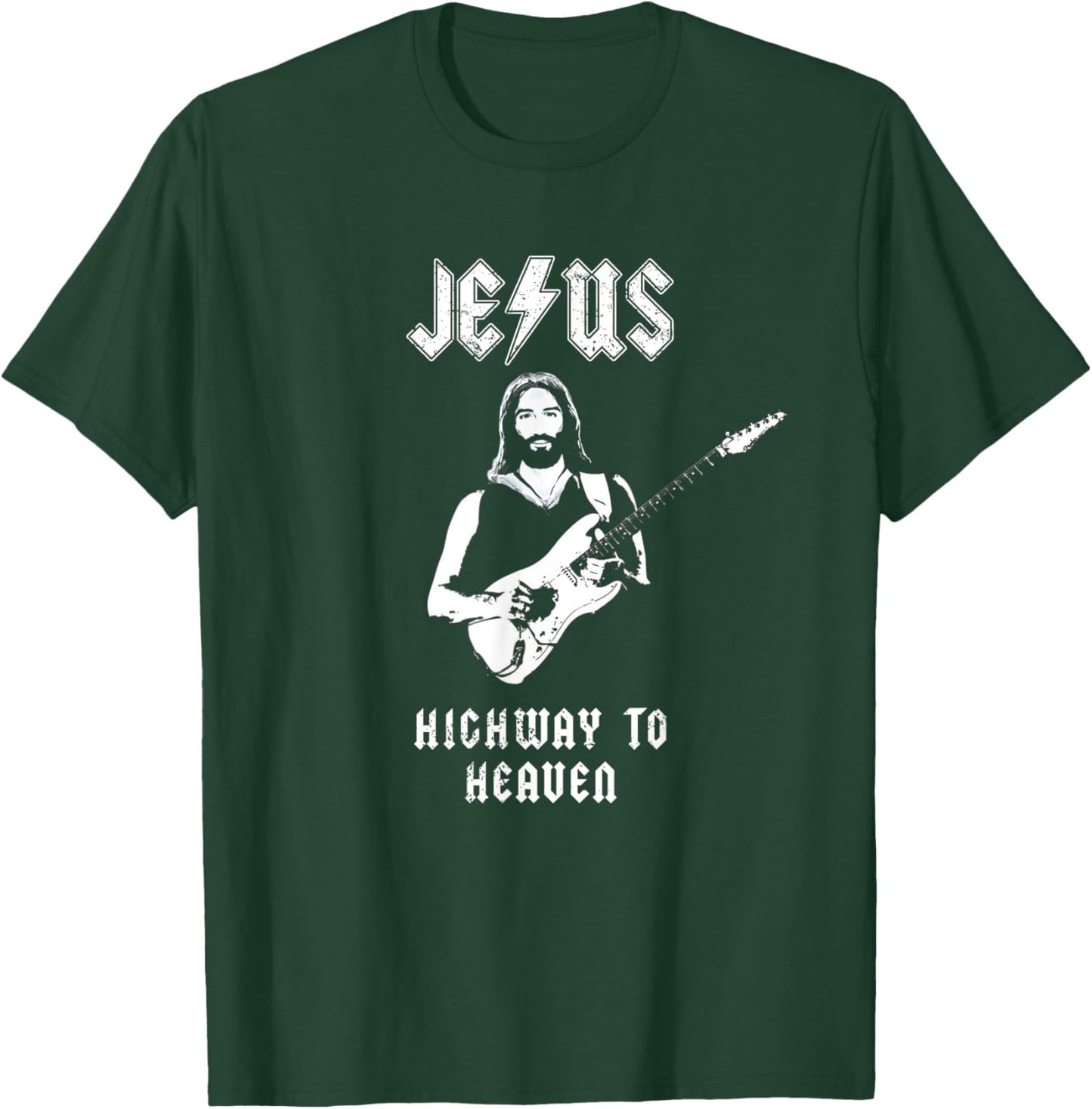 Jesus Rock and Roll Christian Music Worship Bible Verse T-Shirt - T-Shirt | Forest