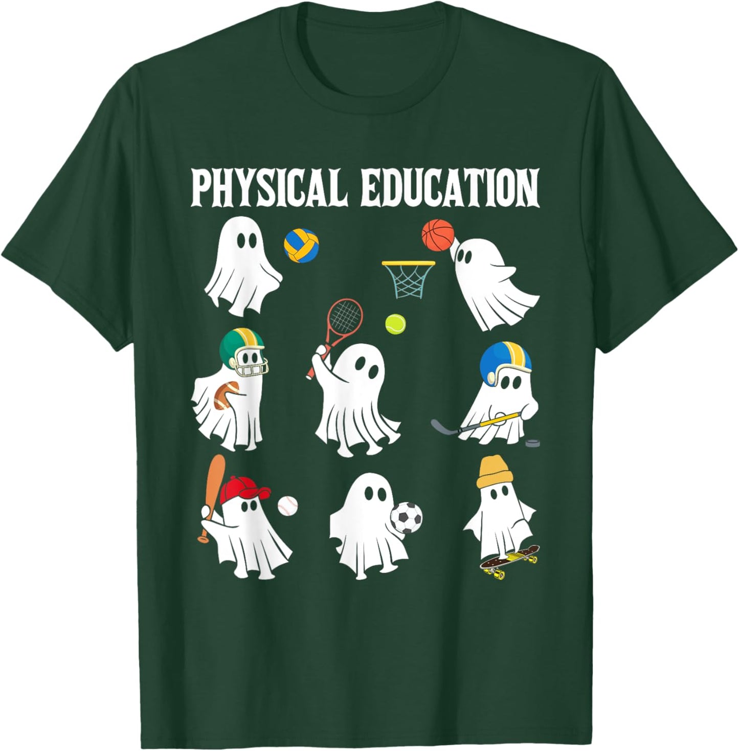 Retro Physical Education Halloween Ghosts Spooky PT T-Shirt - T-Shirt | Forest