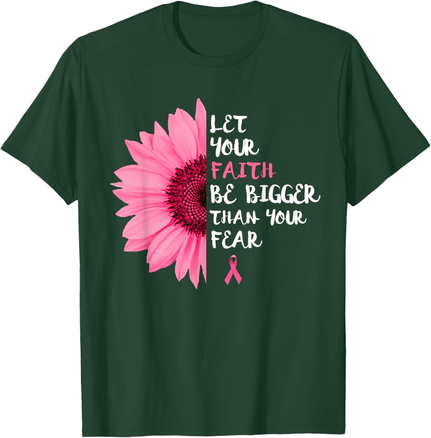 Breast Cancer Awareness Month Flower Pink Ribbon Women T-Shirt - T-Shirt | Forest