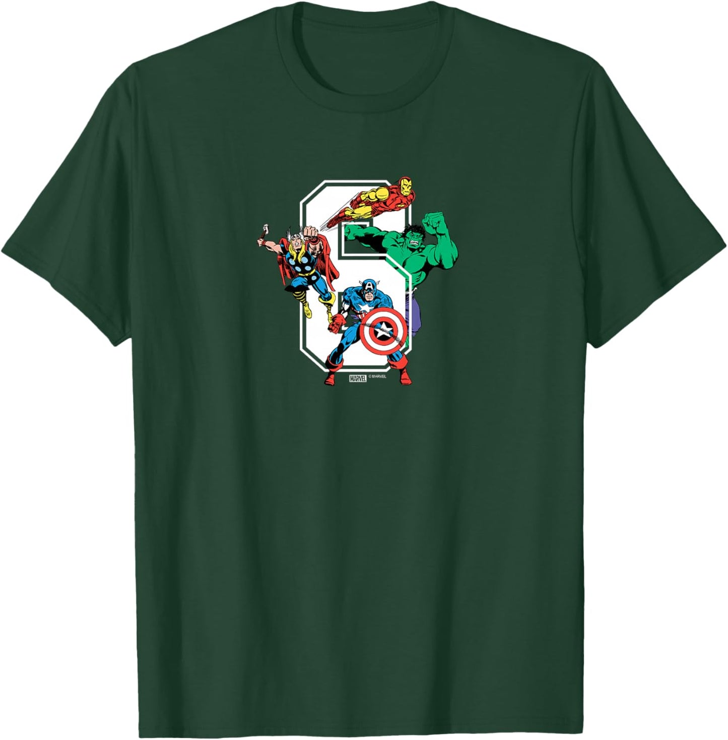 Kids Marvel - Avengers 6th Birthday T-Shirt - T-Shirt | Forest