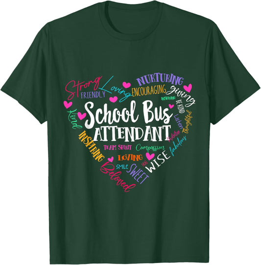 School Bus Attendant Squad Back-to-School Matching Group T-Shirt - T-Shirt | Forest