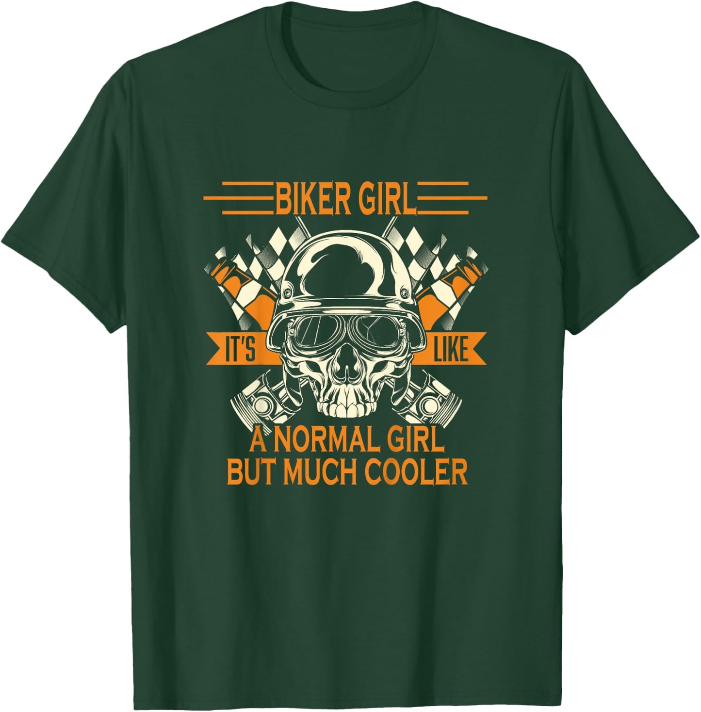 Retro Biker Girl Motorcycle Gift Biker Daughter T-Shirt - T-Shirt | Forest