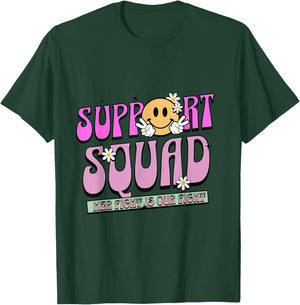 Support Squad Breast Cancer Awareness Family Pink Ribbon T-Shirt - T-Shirt | Forest