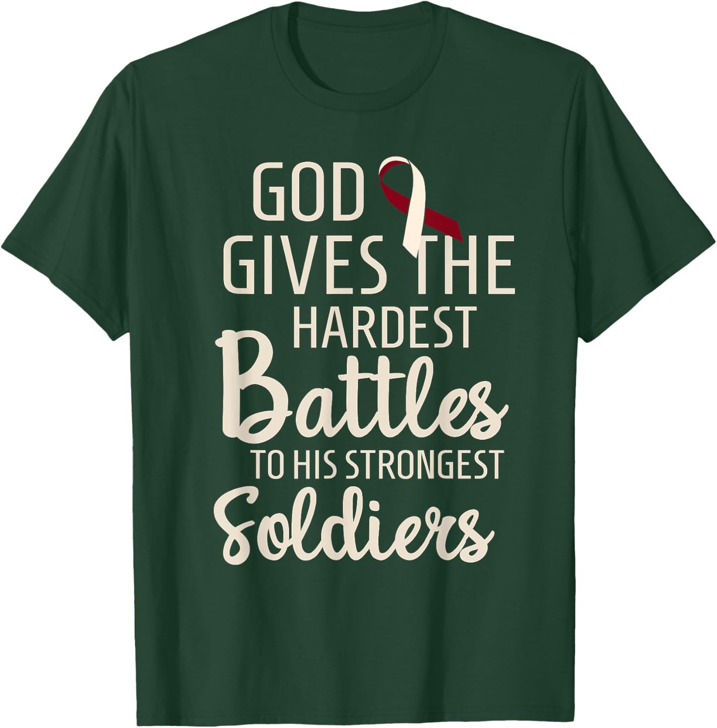 Head & Neck Cancer Fighter Survivor Motivational Burgundy T-Shirt - T-Shirt | Forest
