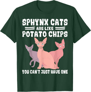 Sphynx Cat Potato Chips Lover Breeder Pet Owner Men Women Girls Kids T-Shirt - T-Shirt | Forest