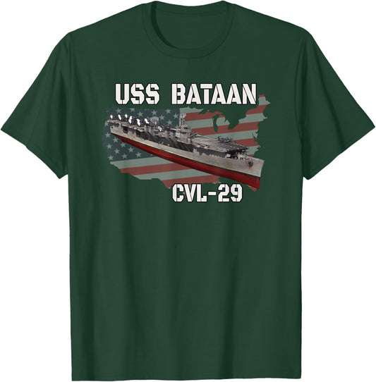 USS Bataan CVL-29 Aircraft Carrier Veterans Day Grandpa T-Shirt - T-Shirt | Forest