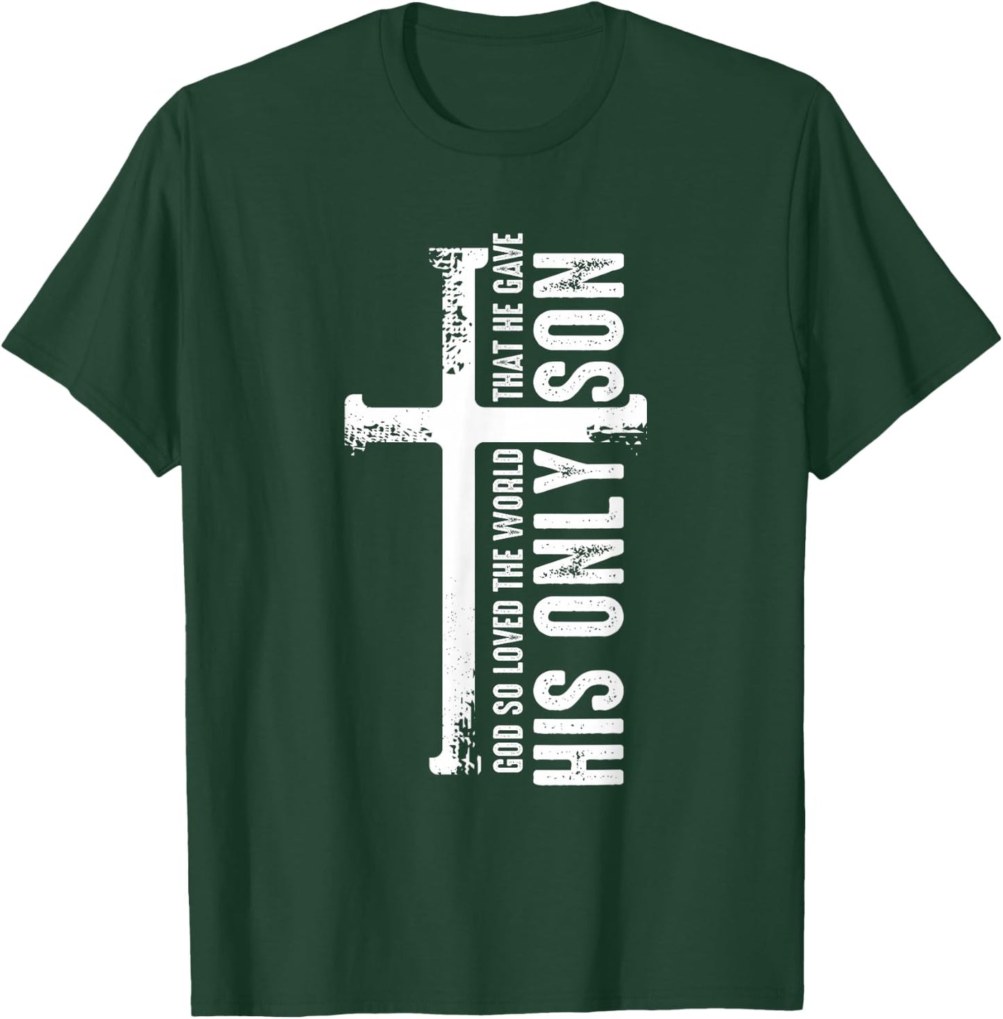 Christian Cross Bible Verse Scripture Faith T-Shirt - T-Shirt | Forest