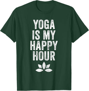 Yoga Is My Happy Hour Meme Vintage Funny Yoga Saying T-Shirt - T-Shirt | Forest