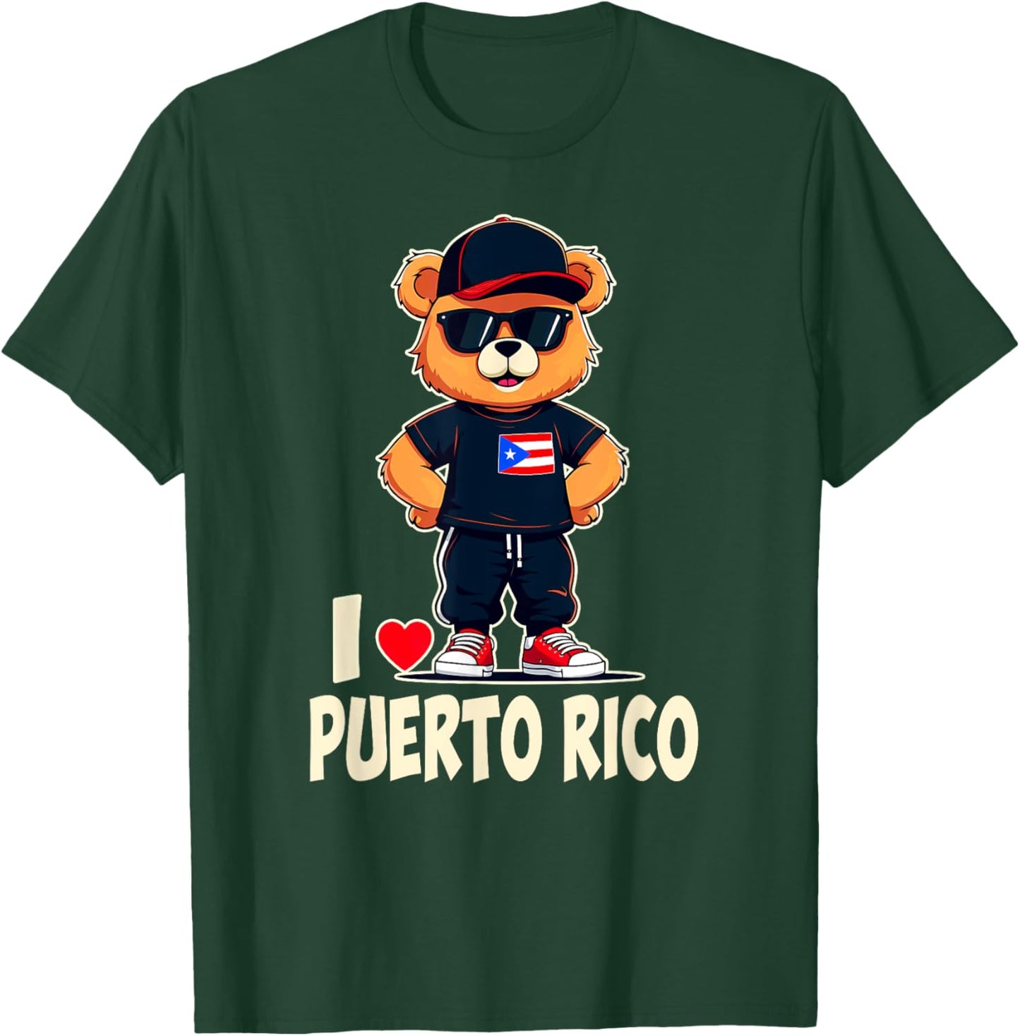 Puerto Rican Flag Teddy Bear I Love Puerto Rico T-Shirt - T-Shirt | Forest