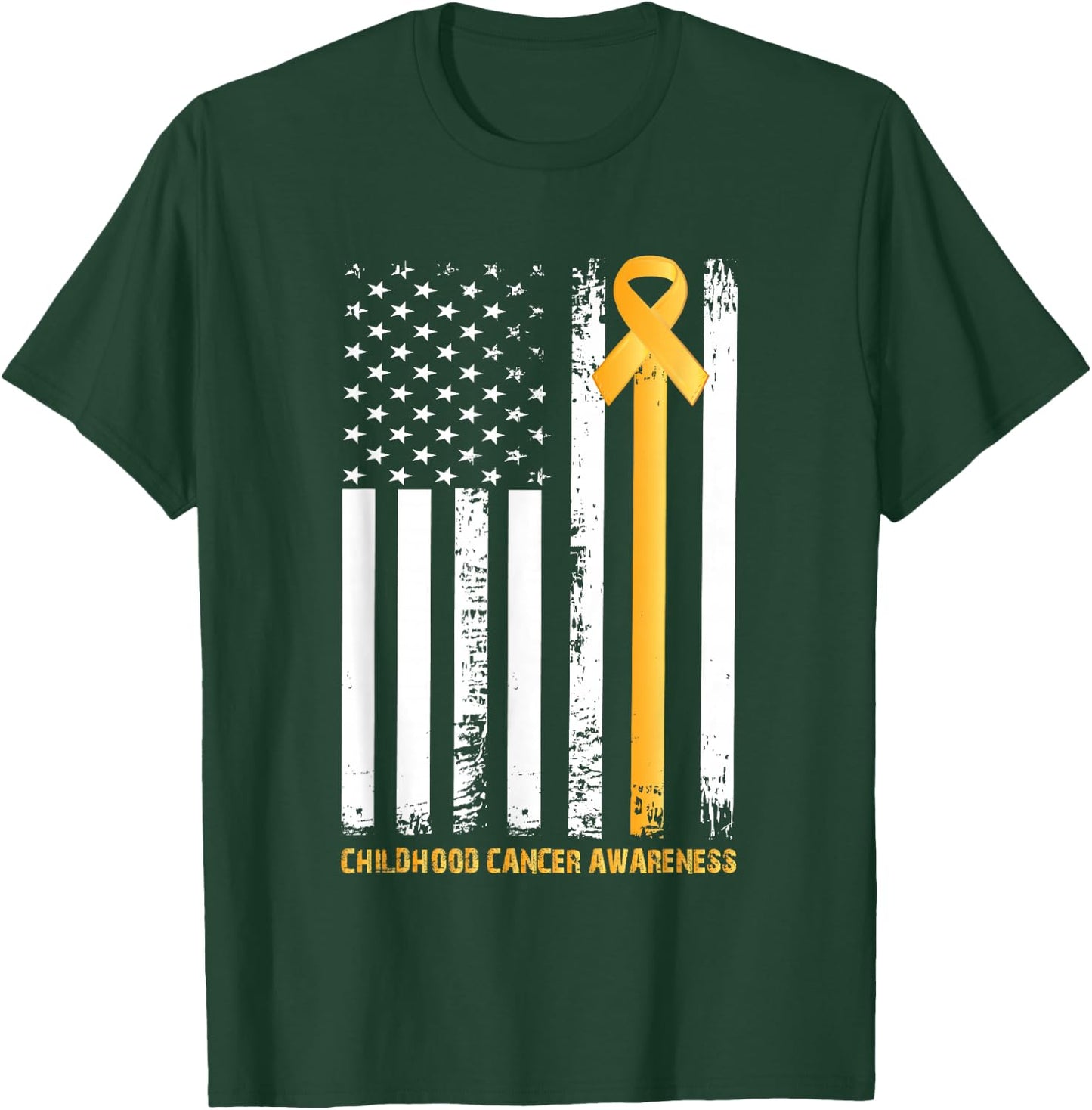 ribbon in a flag, Childhood cancer awareness T-Shirt - T-Shirt | Forest