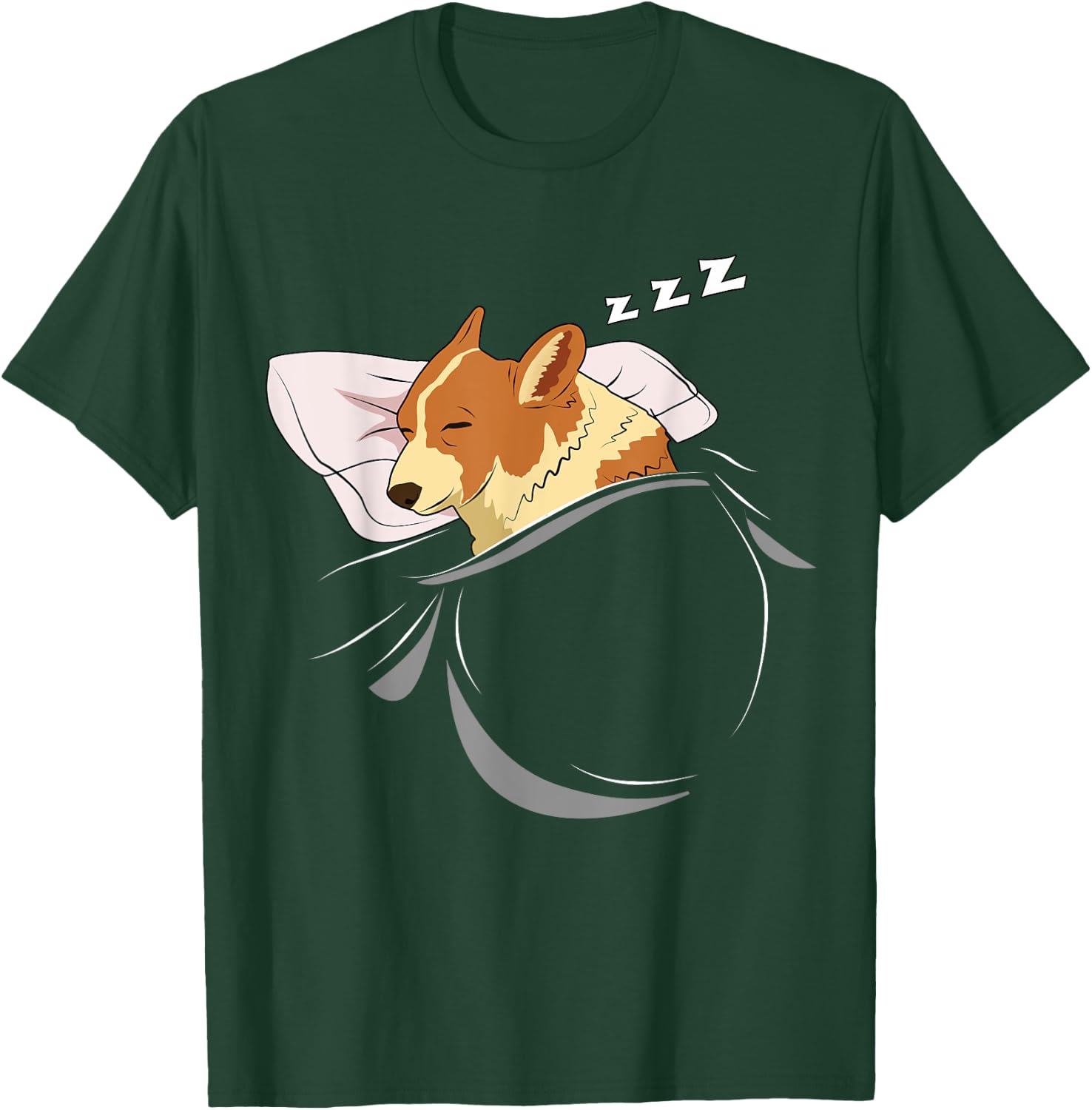 Corgi Sleeping Animal Pajamas Nap PJs Outfit Gift Corgi T-Shirt - T-Shirt | Forest