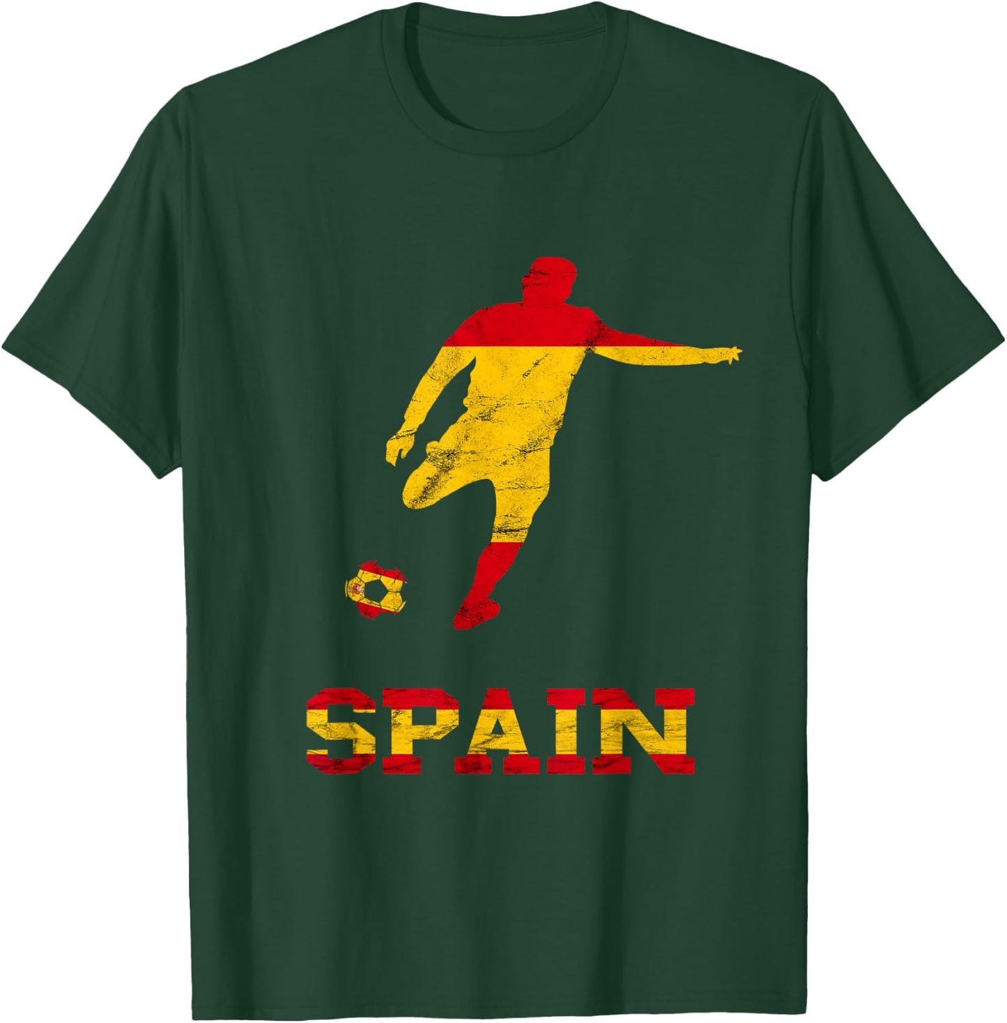 Spain Spanish Soccer Player Spain Flag Espana Spanish Pride T-Shirt - T-Shirt | Forest