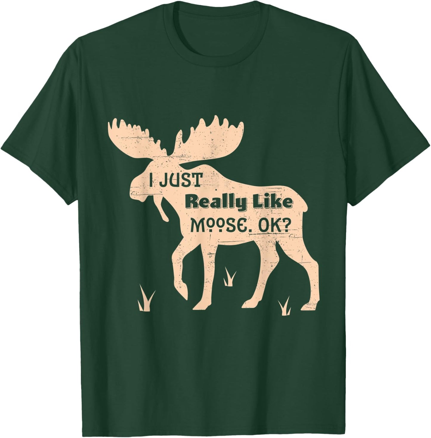 I Just Really Like Moose OK Bogg Silhouette T Shirt Gift T-Shirt - T-Shirt | Forest