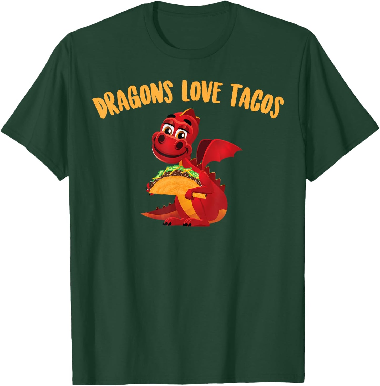 Dragons Love Tacos Shirt | Cool Fish Tacos Dish Funny Gift T-Shirt - T-Shirt | Forest