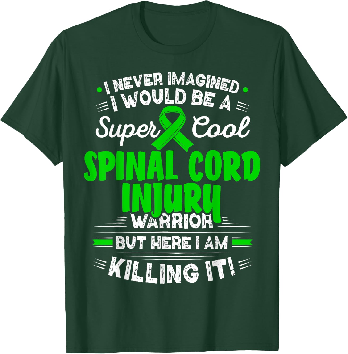 Cool Spinal Cord Injury Warrior Spinal Cord Injury Awareness T-Shirt - T-Shirt | Forest