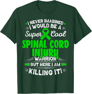 Cool Spinal Cord Injury Warrior Spinal Cord Injury Awareness T-Shirt - T-Shirt | Forest