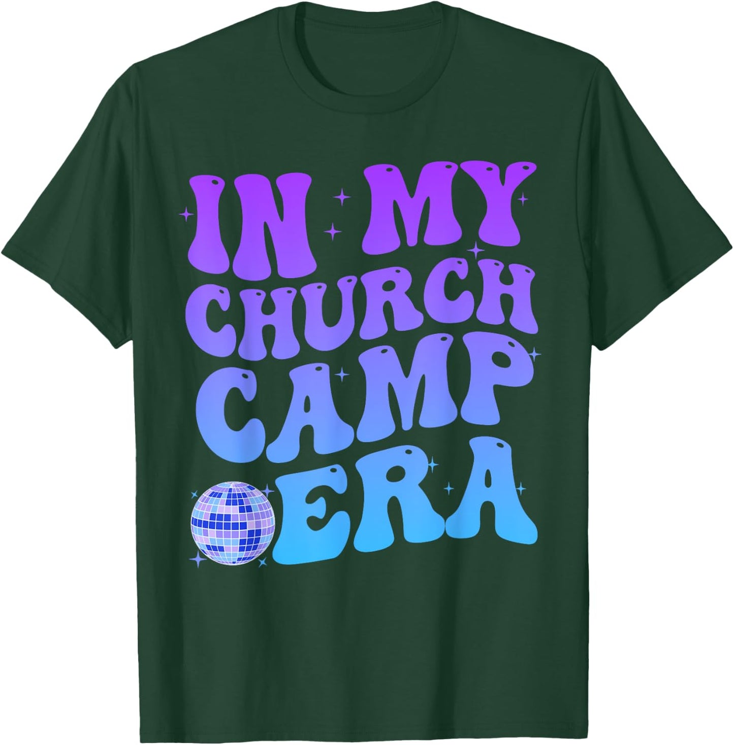 In My Church Camp Era Funny Groovy Summer Camping T-Shirt - T-Shirt | Forest