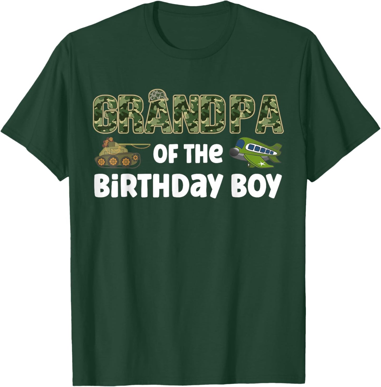 Grandpa of the Birthday Boy Army Camouflage Birthday Party T-Shirt - T-Shirt | Forest