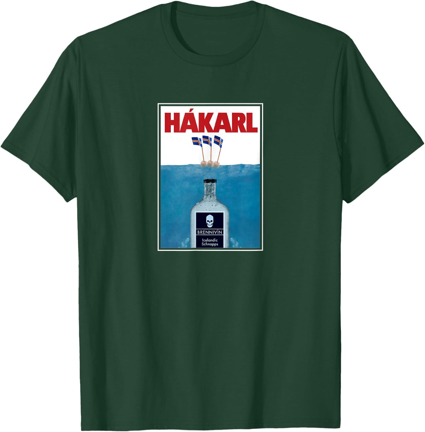 Hakarl Iceland Shark Brennivín Shot Viking Foodie T-Shirt - T-Shirt | Forest