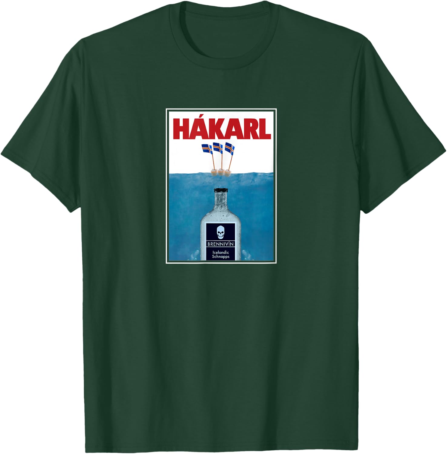 Hakarl Iceland Shark Brennivín Shot Viking Foodie T-Shirt - T-Shirt | Forest