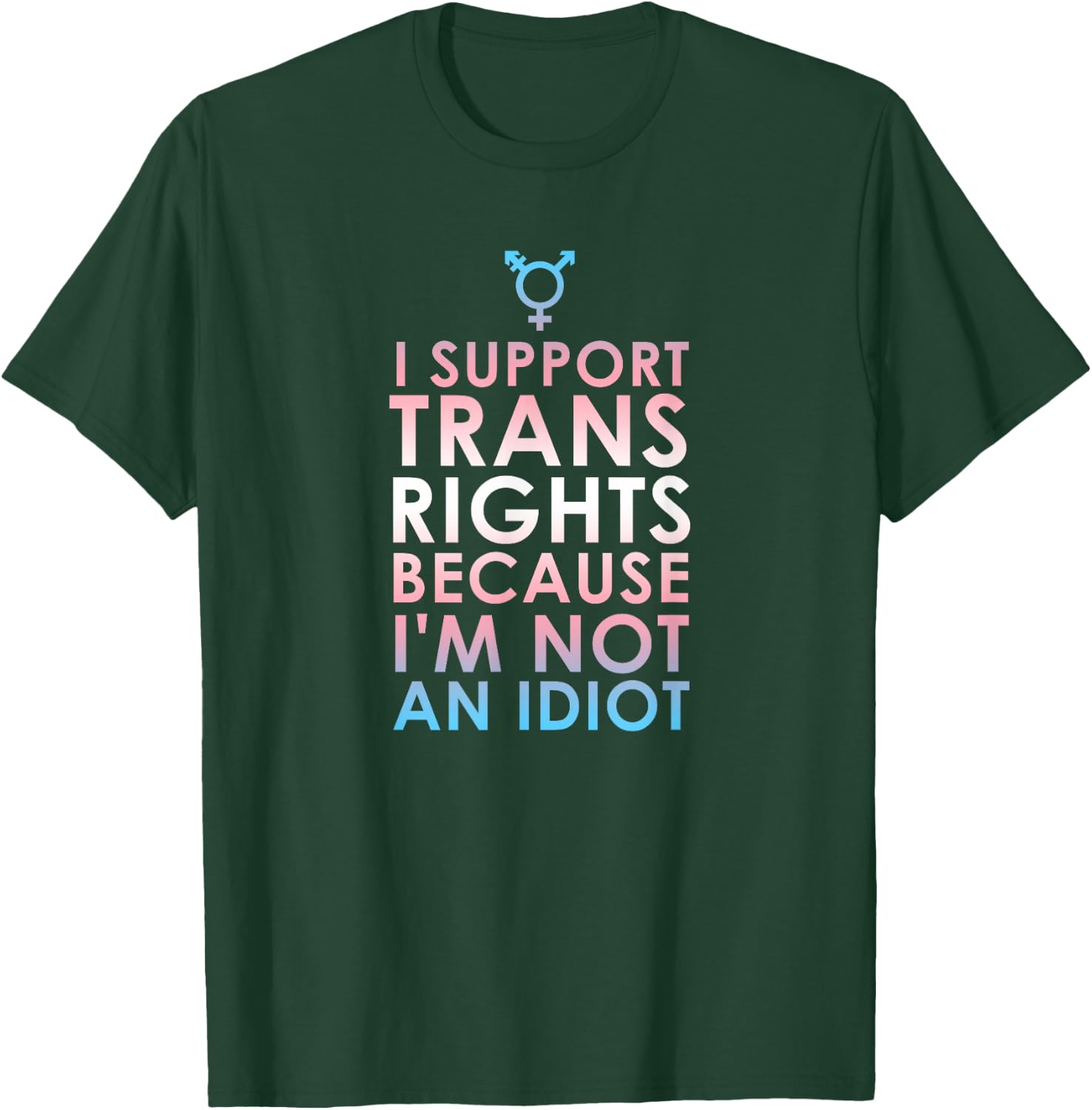 Transgender Ally Trans Pride Flag Support T-Shirt - T-Shirt | Forest