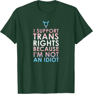 Transgender Ally Trans Pride Flag Support T-Shirt - T-Shirt | Forest