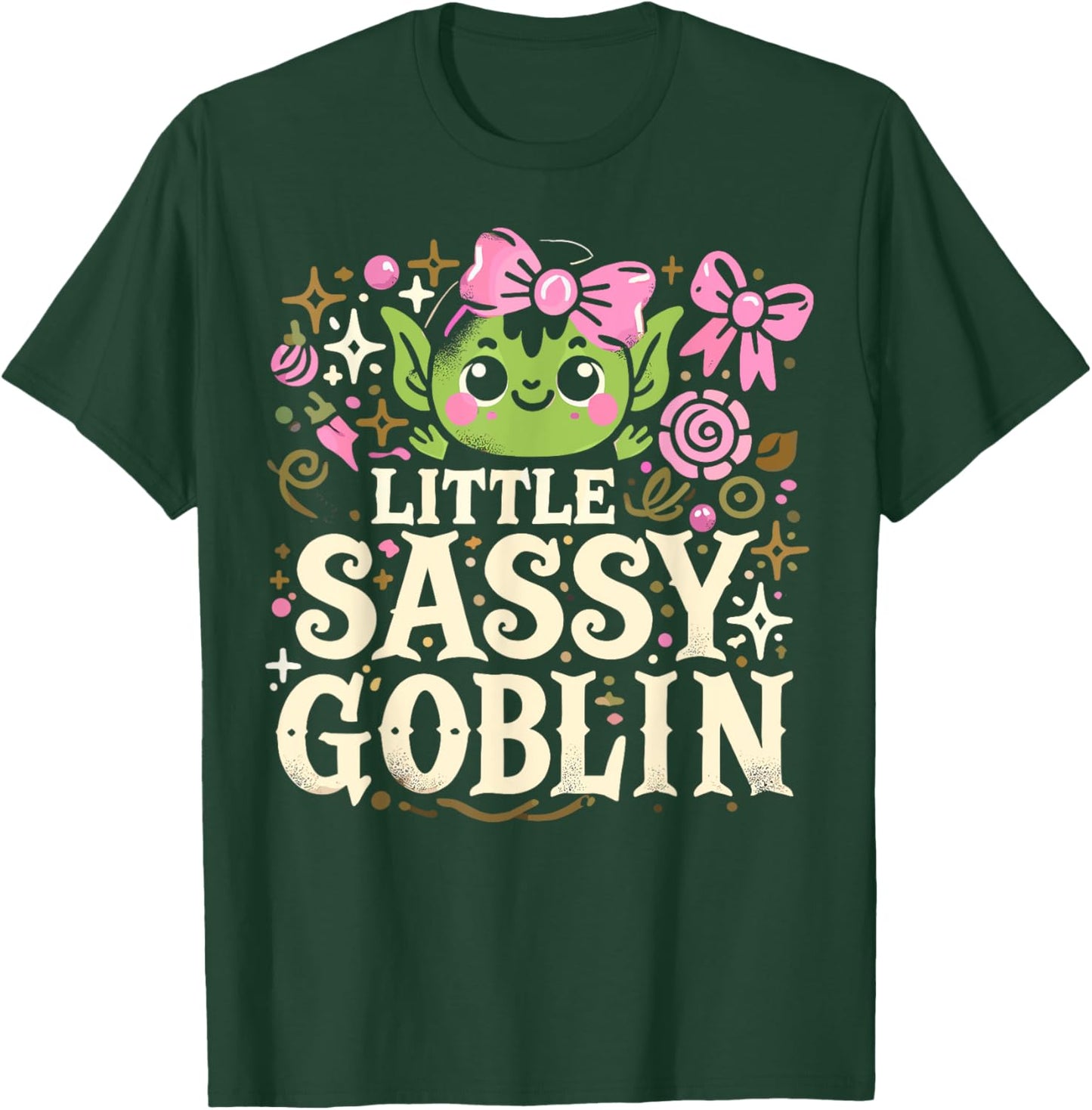 Kids Little Sassy Goblin Goblin And Ghoul Halloween Decor T-Shirt - T-Shirt | Forest