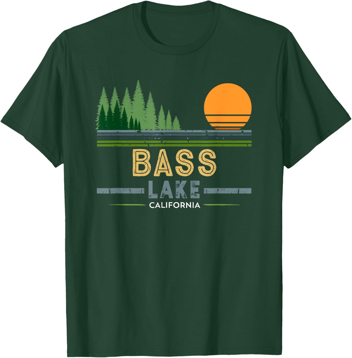 Vintage Bass Lake California T-Shirt - T-Shirt | Forest