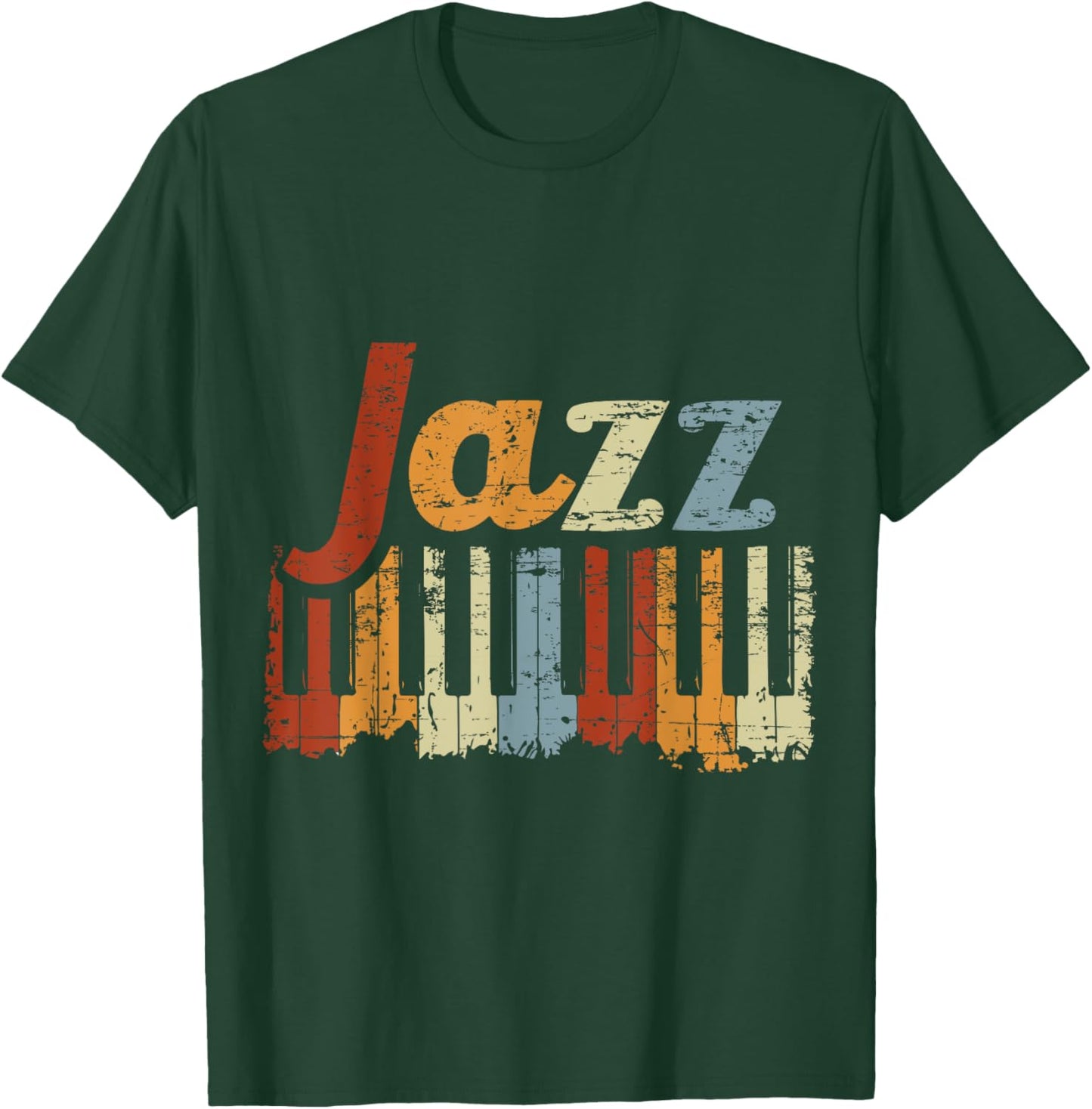 Vintage Piano Musical Instrument Jazz Piano Keys Piano T-Shirt - T-Shirt | Forest